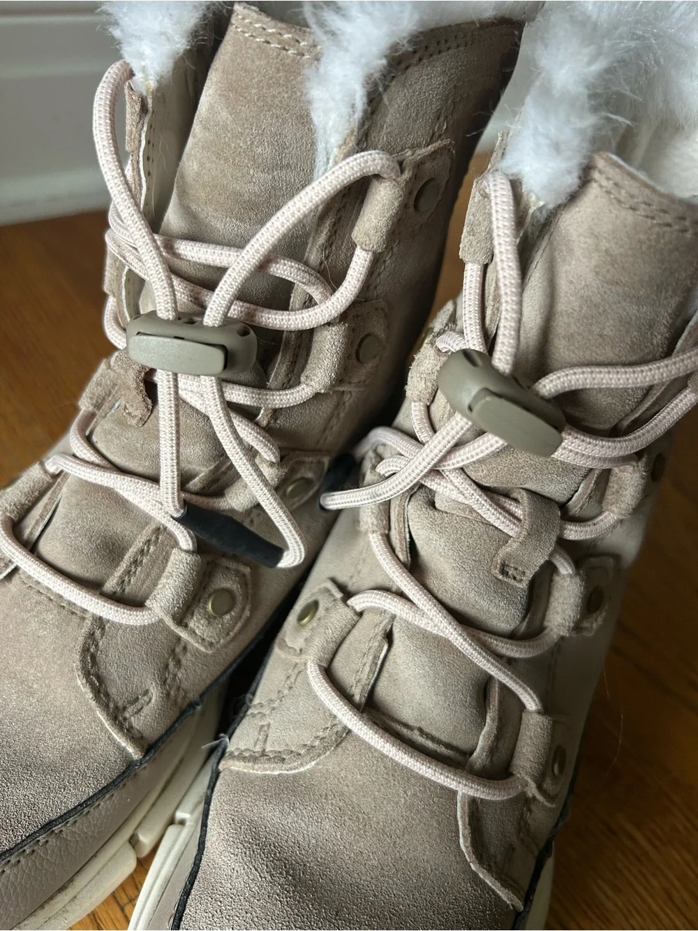 Sorel Kids Taupe Faux-Fur Lace-Up Winter Boot